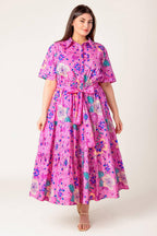 CELESTIAL SKIES WOVEN MIDI DRESS