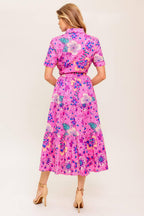 CELESTIAL SKIES WOVEN MIDI DRESS