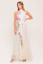 BOTANICAL DREAM WOVEN LACE MAXI DRESS
