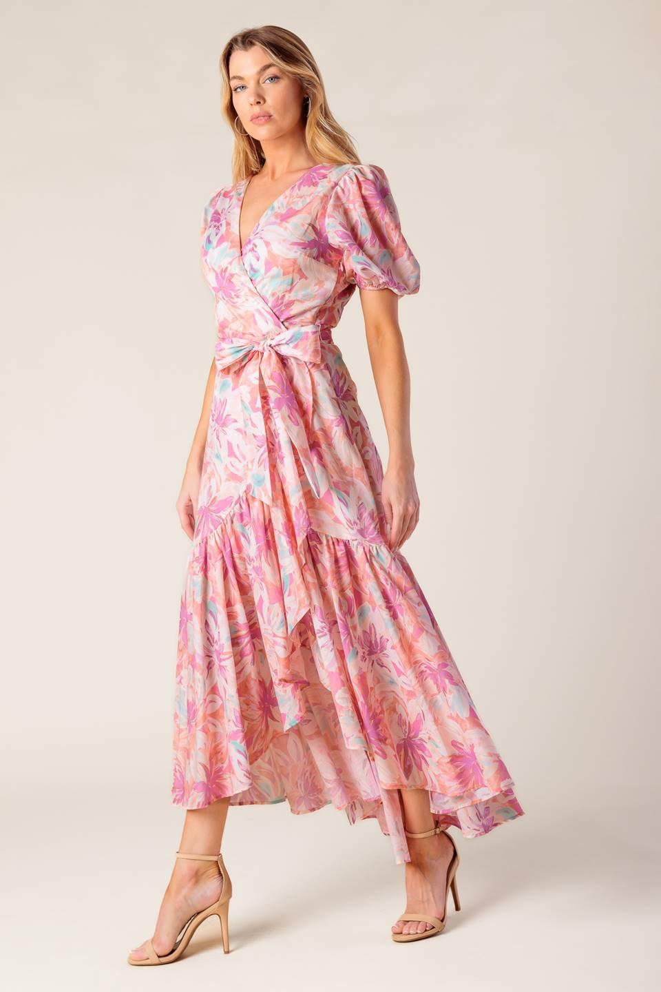 BLESS YOUR HEART CORAL WOVEN MINI DRESS
