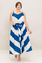 RADIANT HEART NAVY WOVEN MIDI DRESS