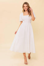 SLEEK DEDICATION IVORY WOVEN MDI DRESS
