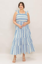 MIDSUMMER PETALS WOVEN MIDI DRESS