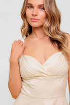 OCEAN SHEEN TENDER CREAM WOVEN MIDI DRESS