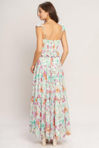HEAVENLY BLOSSOM WOVEN MAXI DRESS