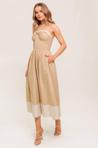 HYDRANGEA HAZE WOVEN MIDI DRESS