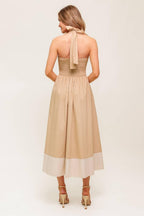 HYDRANGEA HAZE WOVEN MIDI DRESS