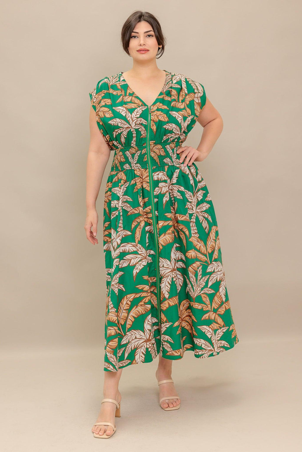 LUSH STILLNESS WOVEN MIDI DRESS