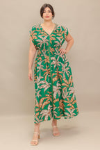 LUSH STILLNESS WOVEN MIDI DRESS