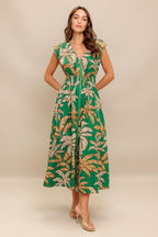 LUSH STILLNESS WOVEN MIDI DRESS