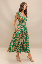 LUSH STILLNESS WOVEN MIDI DRESS