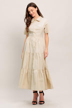 WORTH THE WAIT WOVEN MIDI DRESS
