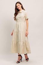 WORTH THE WAIT WOVEN MIDI DRESS