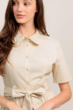 WORTH THE WAIT WOVEN MIDI DRESS