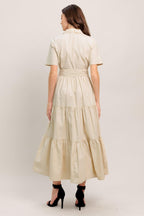 WORTH THE WAIT WOVEN MIDI DRESS