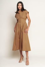 LOVE YOU MORE WOVEN MIDI DRESS