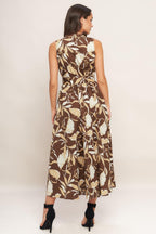 ELEGANT BLOOM WOVEN MIDI DRESS