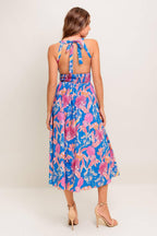 SUN-KISSED FLOWER WOVEN MIDI DRESS