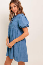 SUNSET GETAWAY DENIM MINI DRESS