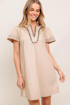 CALM SILHOUETTE WOVEN MINI DRESS