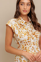 BUTTERCUP KISS WOVEN MIDI DRESS