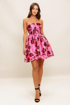 STRAPLESS SEDUCTION WOVEN MINI DRESS