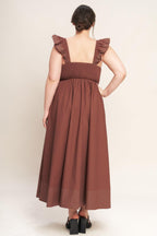 TUSCAN SUNSET WOVEN MIDI DRESS