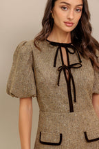 MADEMOISELLE MODE WOVEN WEED MINI DRESS