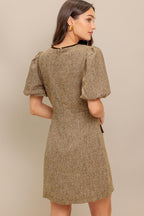 MADEMOISELLE MODE WOVEN WEED MINI DRESS