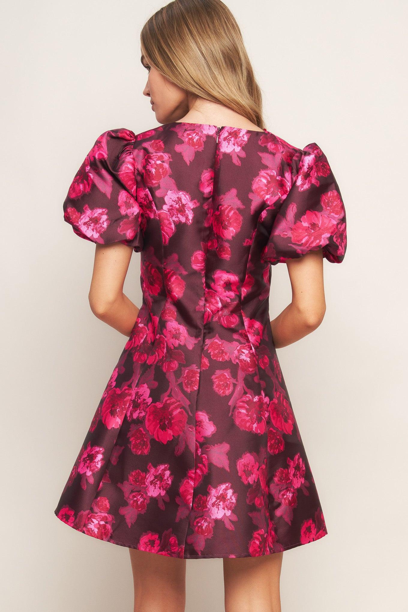 BLOOM RHAPSODY WOVEN MINI DRESS