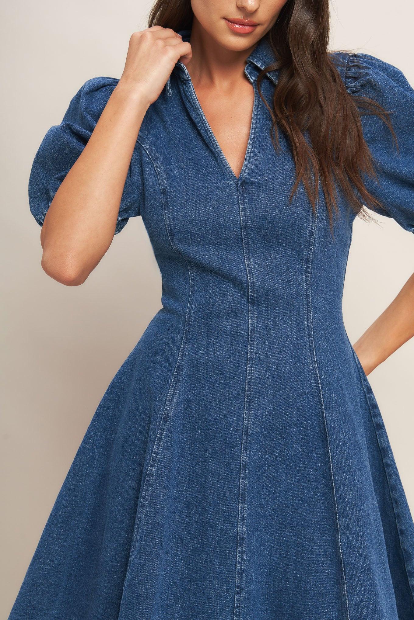 WESTWOOD CHARM DENIM MINI DRESS