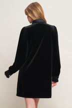 VELVET POWER BLACK MINI DRESS