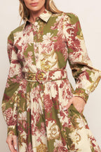 COUNTRY ROMANCE WOVEN MIDI DRESS