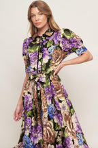 VIVID HERITAGE WOVEN MIDI DRESS
