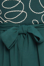 FOREST ALLURE WOVEN MIDI DRESS