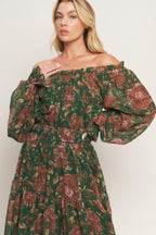 TERRACOTTA TRAIL WOVEN MIDI DRESS