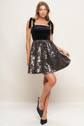 CELEBRATION NIGHT VELVET WOVEN MINI DRESS