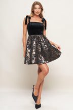 CELEBRATION NIGHT VELVET WOVEN MINI DRESS