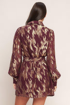 METALLIC MUSE WOVEN MINI DRESS