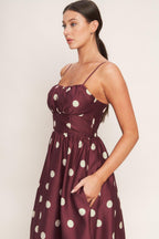 MARASCHINO CHIC WOVEN MIDI DRESS