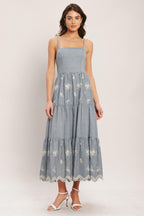 SALT AIR STRIPE WOVEN MIDI DRESS