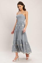 SALT AIR STRIPE WOVEN MIDI DRESS