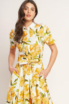 UPLIFTING PALETTE WOVEN MIDI DRESS