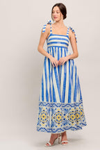 BLUE HORIZON BEAUTY WOVEN MIDI DRESS