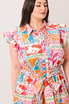 RIVIERA MOSAIC WOVEN MIDI DRESS