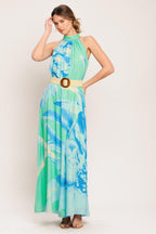 BLUE HORIZON WOVEN MAXI DRESS