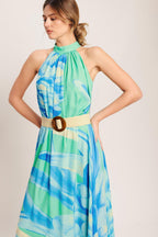 BLUE HORIZON WOVEN MAXI DRESS