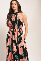 GARDEN NOIR WOVEN MAXI DRESS