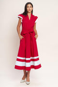 TRUE LOVE IN COLOR BLOCKED MIDI DRESS