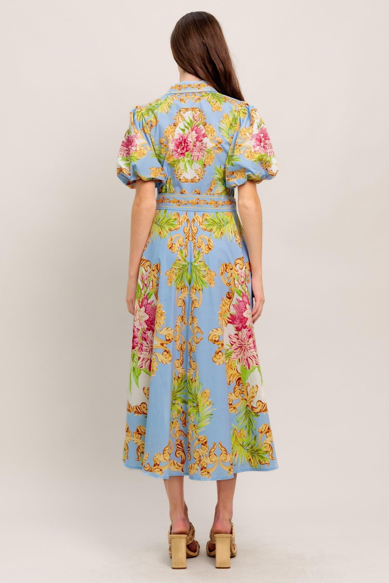 BLUE PALACE WOVEN MIDI DRESS